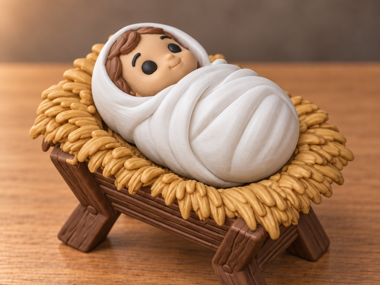 Menino Jesus e Manjedoura Presépio - Tio Lira - 1