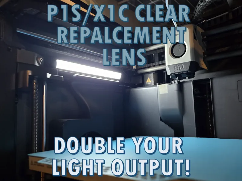 P1S/X1C Clear Light Lens Upgrade Double the Light!
