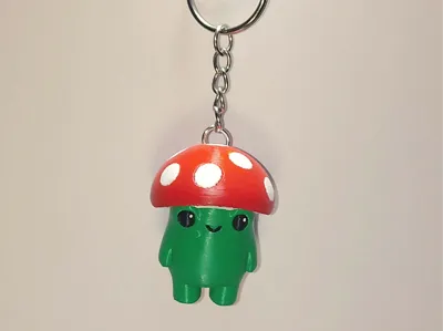 Cute frog in mushroom (keychain)