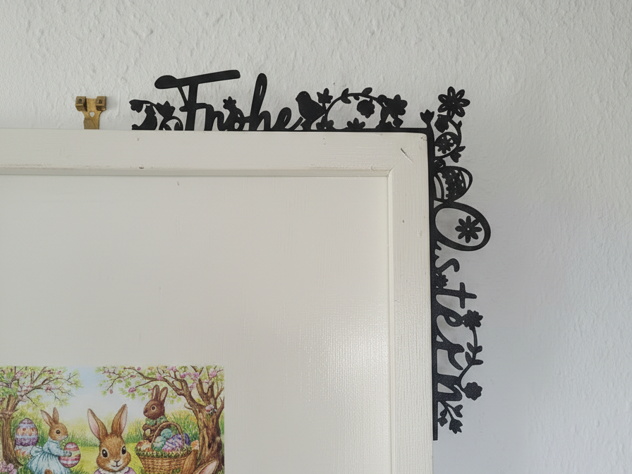 „Frohe Ostern“ Türrahmen-Deko (90° Eckdesign) II