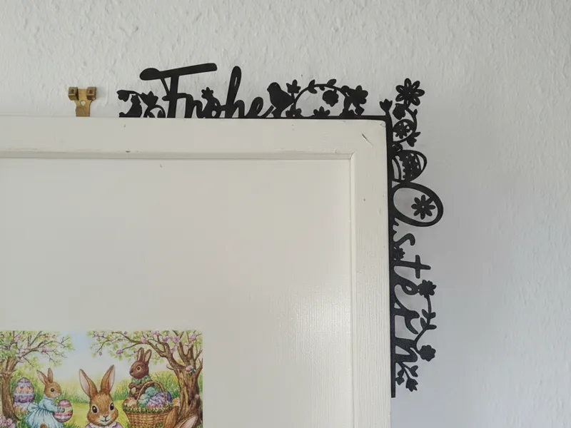 „Frohe Ostern“ Türrahmen-Deko (90° Eckdesign) II