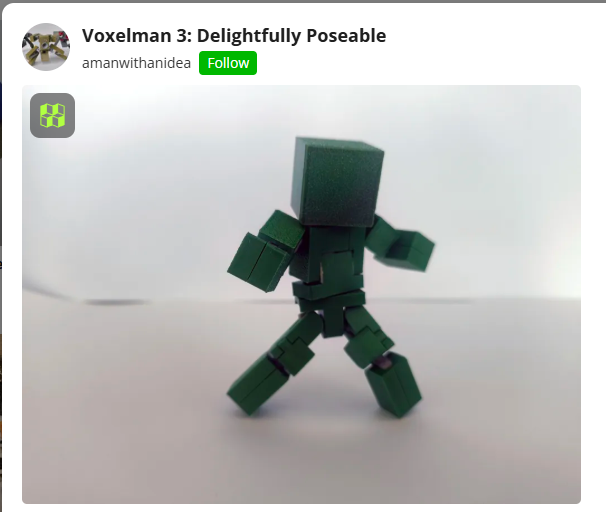 Miniatura 2 do modelo 3D Voxelman 3: Delightfully Poseable