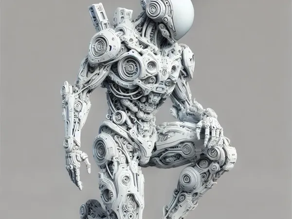 Statue robot cyberpunk