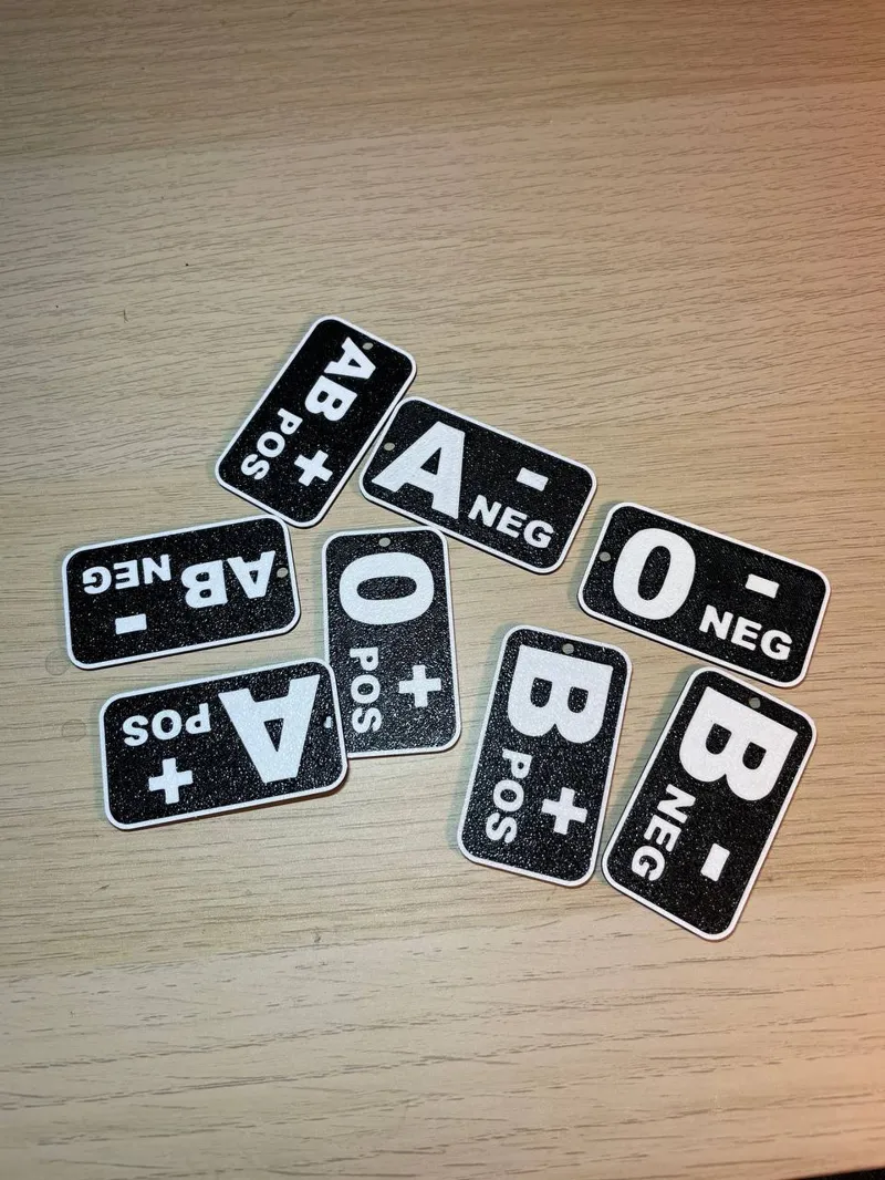 Blood type keychain