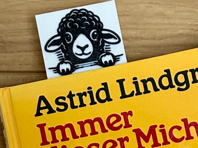 Handmade Sheep Peek-a-Boo Bookmark