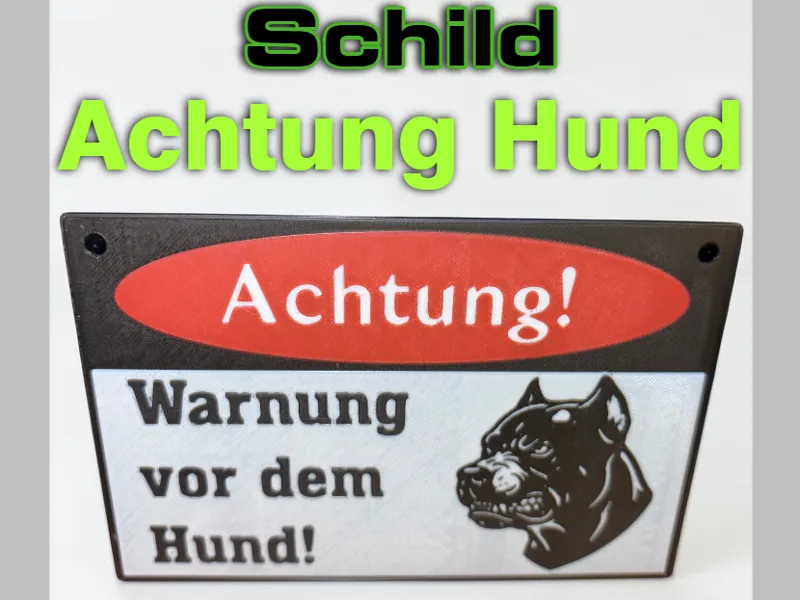 Schild - Achtung! Warnung vor dem Hund