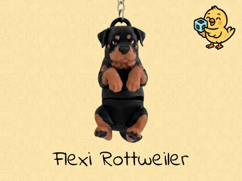 Llavero articulado de perro Rottweiler — referencia de MakerWorld