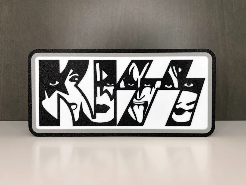 Rock & Roll Vibes: KISS-Inspired LED Light Box – Multi-Color