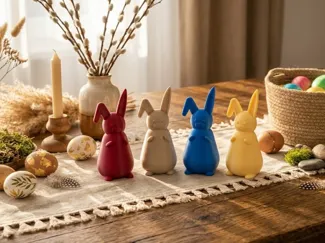 Floppy Ear Bunny Figurine Minimalist Rabbit Statue