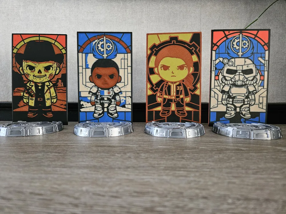 Fallout Chibi Set - Stained Glass Background - Free 3D Print Model ...