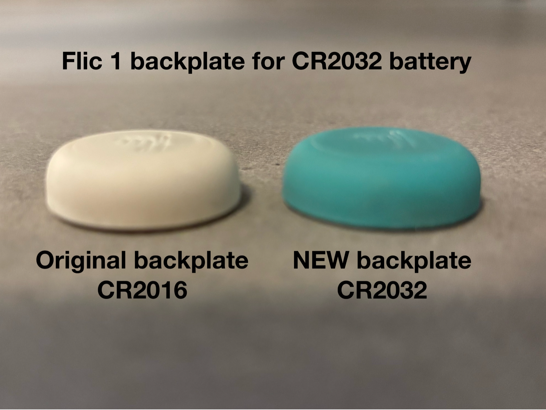 Flic 1 backplate for CR2032 battery - ultra slim