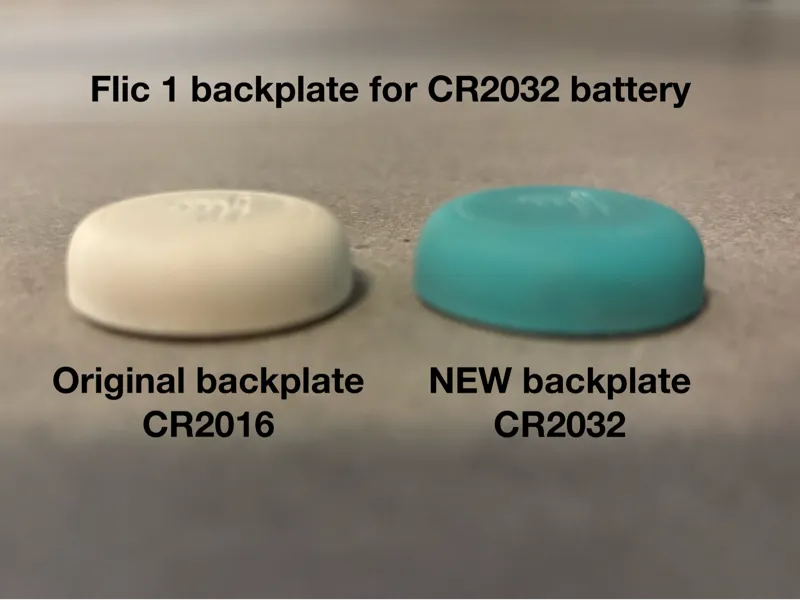 Flic 1 backplate for CR2032 battery - ultra slim