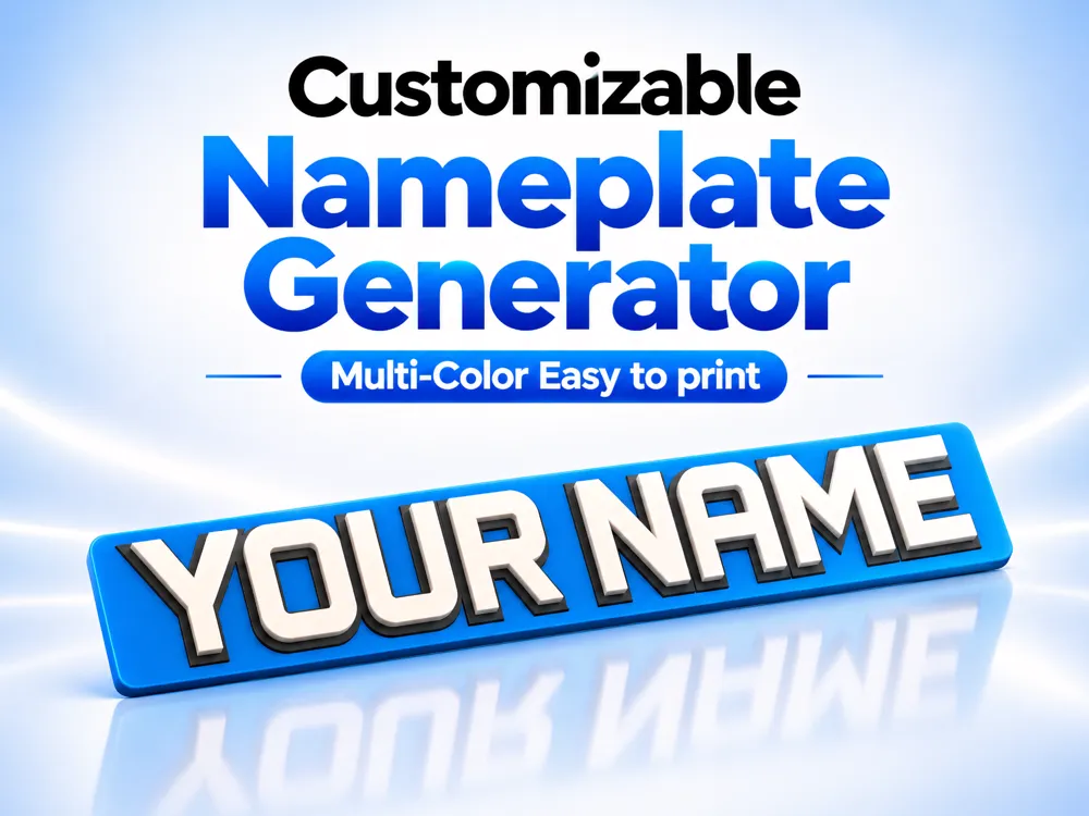 Customizable Nameplate Generator Multi-Color - Free 3D Print Model ...