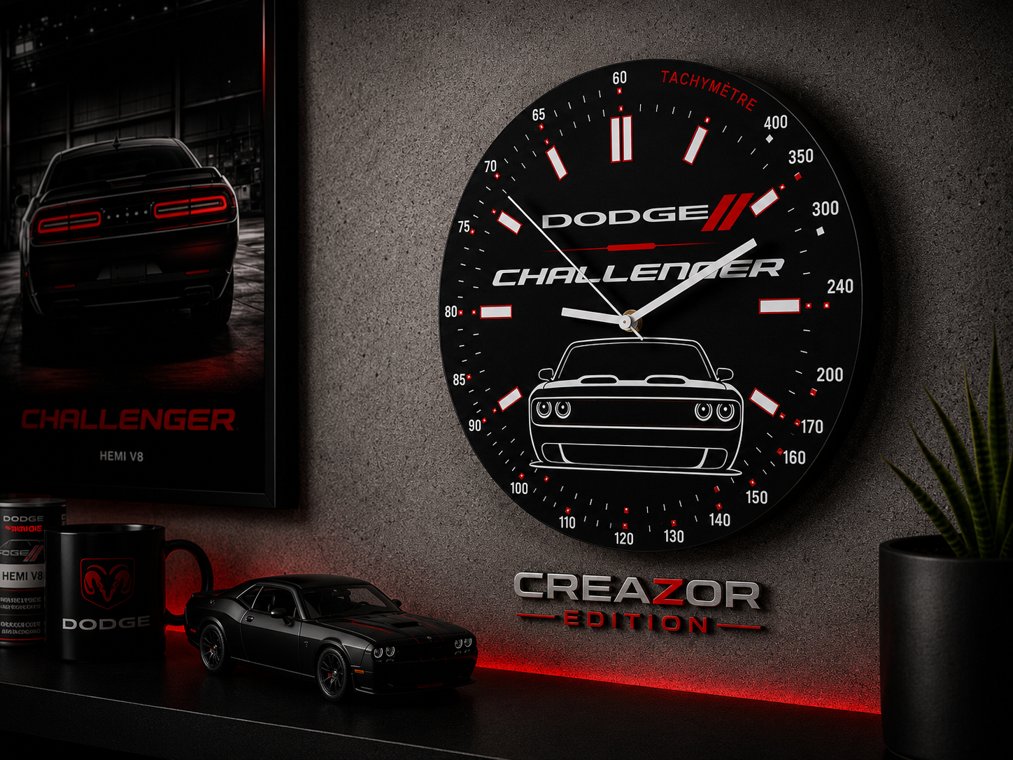 Horloge Murale Modulaire – Dodge Challenger