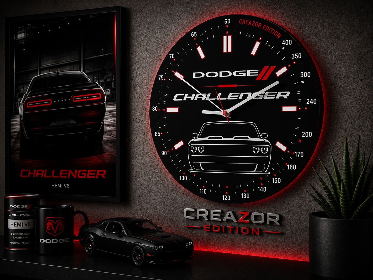 Horloge Murale Modulaire – Dodge Challenger