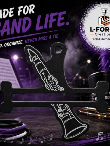 Accesorio para sujetar ligas de cabello: Clarinet Hair Tie Holder Keychain — vista de referencia 2