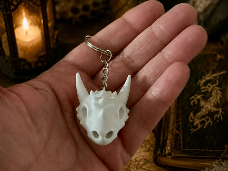 Dragon head skeleton keychain