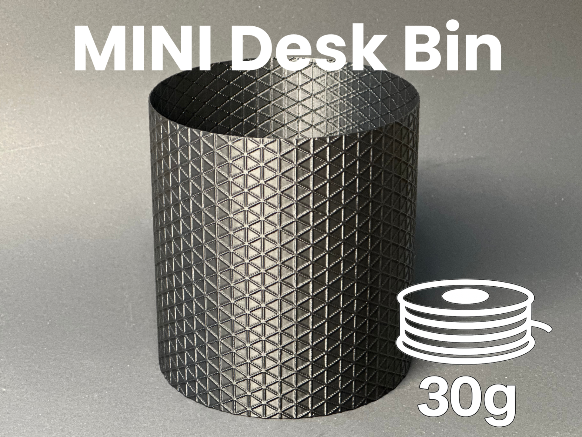MINI Desk Bin | Round | Isogrid Texture