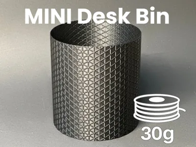 MINI Desk Bin | Round | Isogrid Texture