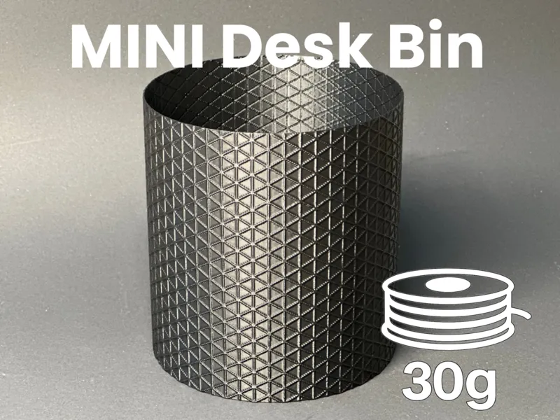 MINI Desk Bin | Round | Isogrid Texture