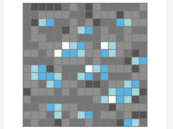 Pixel Puzzle Diamond Ore from Minecraft 16x16