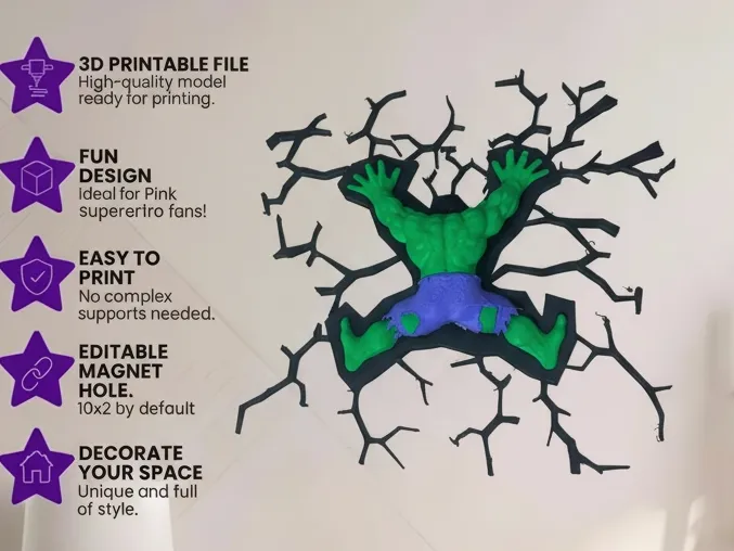 Hulk crashed sticker magnet