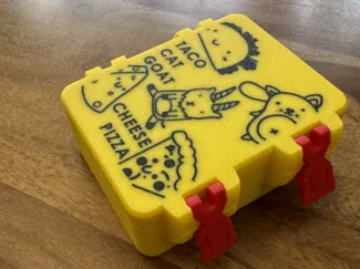 Taco Cat Goat Cheese Pizza Snaplock card box 