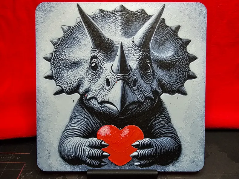 Triceratops with Heart - HueForge