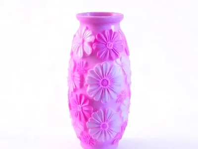 Embossed flower vase