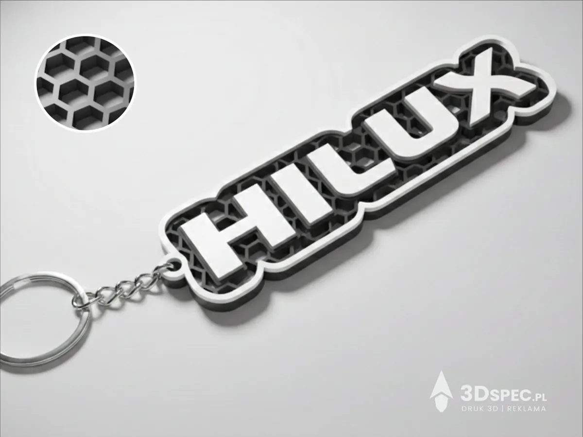 Toyota Hilux logo honeycomb keychain - Free 3D Print Model - MakerWorld
