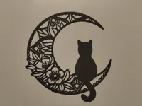 Décoration murale chat et lune, style tribal — photo 2