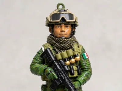 Mexican Infantry Soldier keychain SEDENA