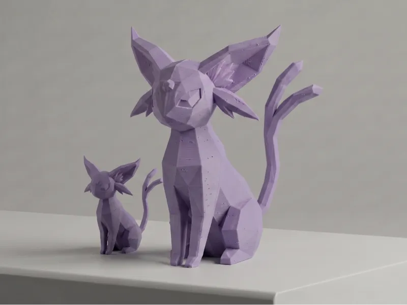 Low Poly Espeon - Stylized Pokémon Desktop Friend
