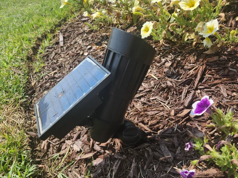 Outdoor solar powered light spike replacement