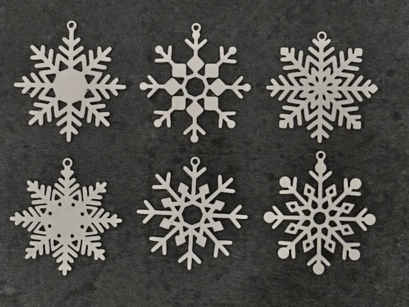 6 Elegant Snowflake Xmas Ornaments | Print & Hang