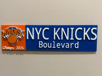 NY Knicks Champs 2026 Street Sign / Boulevard Sign