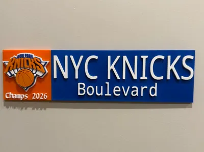 NY Knicks Champs 2026 Street Sign / Boulevard Sign
