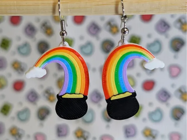 Pot of Gold Rainbow Earrings