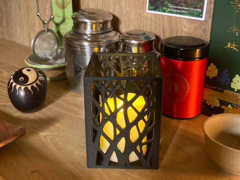 Tealight Candle Holder - Tangle Pattern - LED Lamp