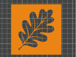 Oak leaf stencil 10 x 10cm Autumn/Fall