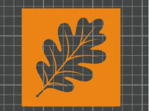Oak leaf stencil 10 x 10cm Autumn/Fall