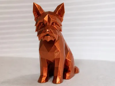 Low Poly Yorkshire Terrier Dog | Modern Home Decor