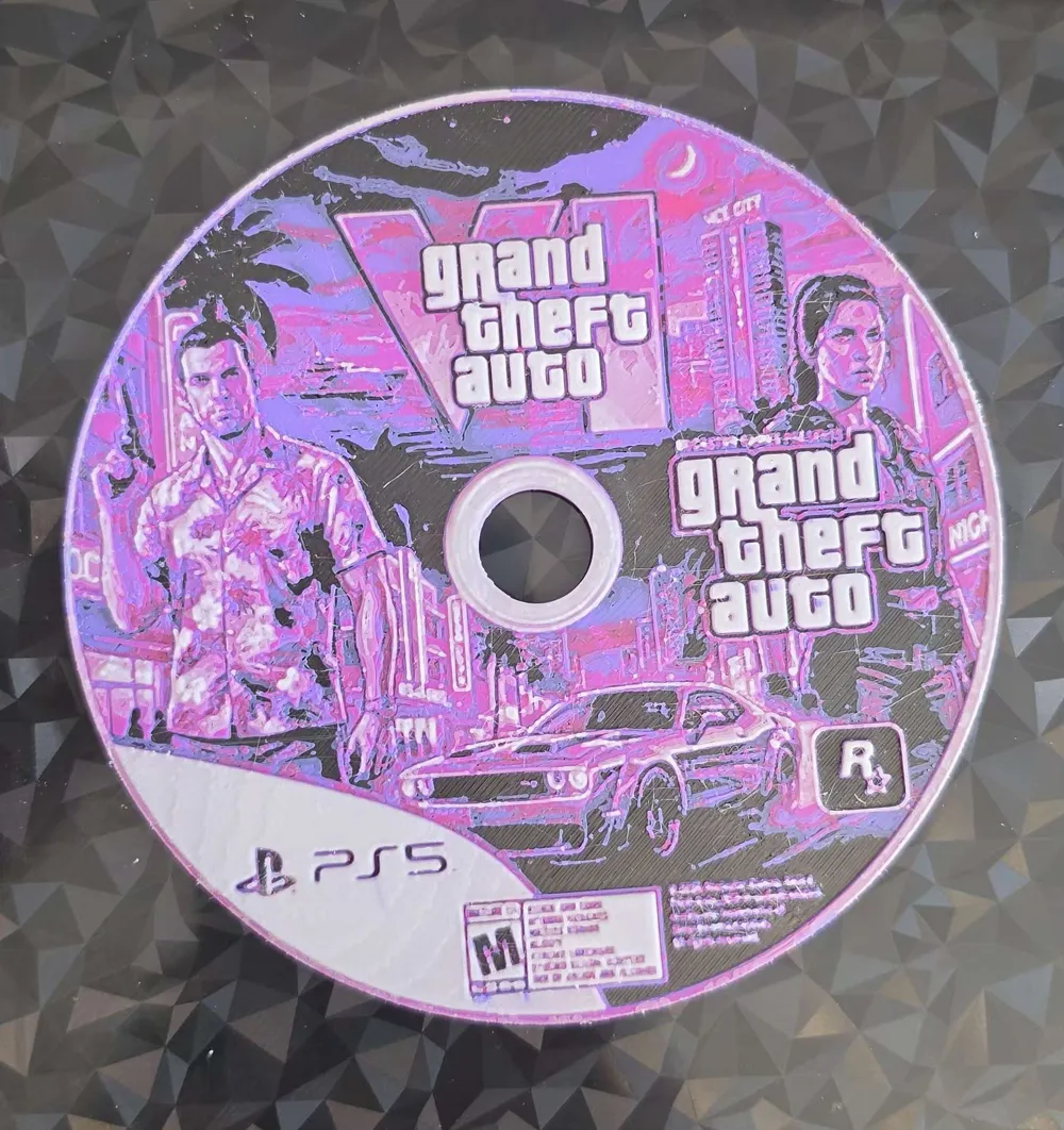 GTA 6 Disc - 4 Colors - Free 3D Print Model - MakerWorld