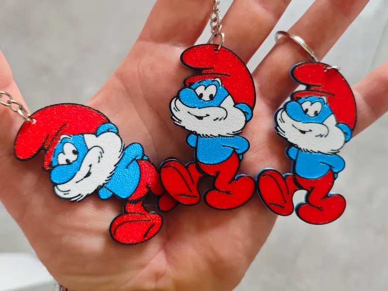 Papa Smurf Style Keychain