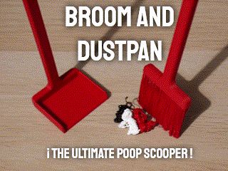 Broom And Dustpan // Print in place poop scooper