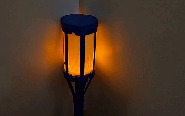 Bamboo torch with 18650 battery and optional solar