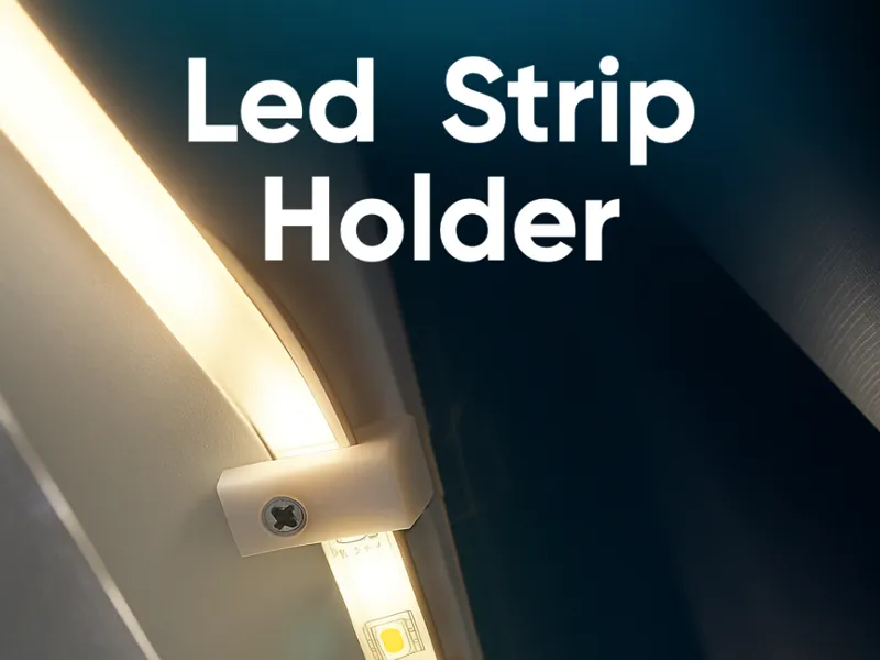 LED Strip Holder (10 mm) – Screw-Mount Clip