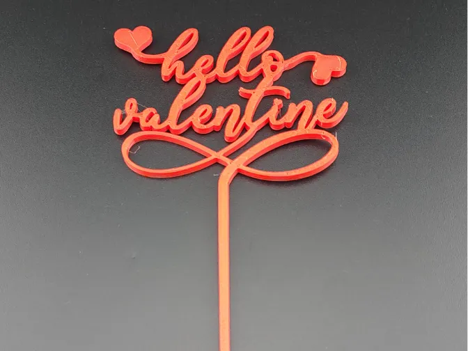 Hello Valentine Cake Cupcake Topper Fast Print