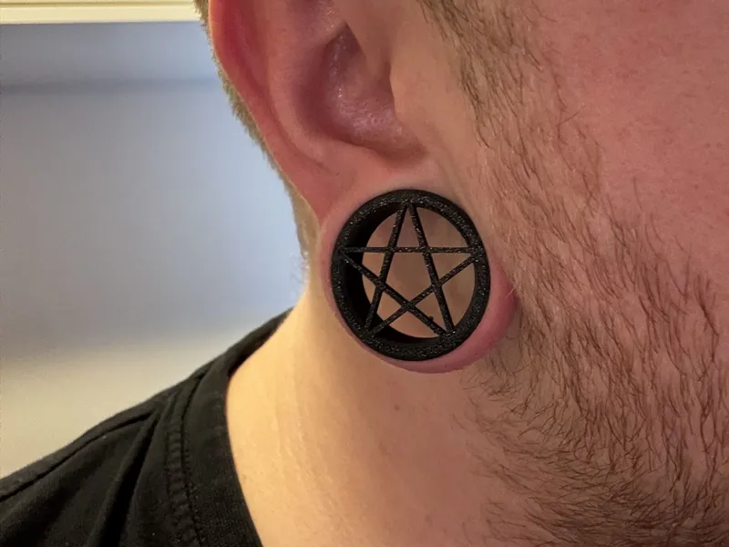 Ear Gauges Pentagram 20-50mm Multiple Plates
