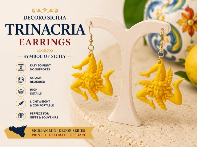Trinacria Earrings - Symbol of Sicily